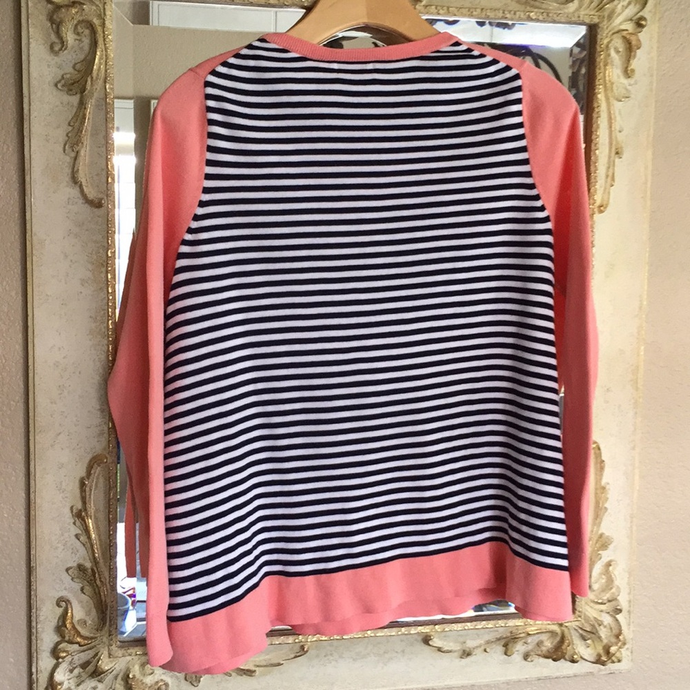 Crown & Ivy whale sweater w/ striped back. Size XS - Picture 3 of 6
